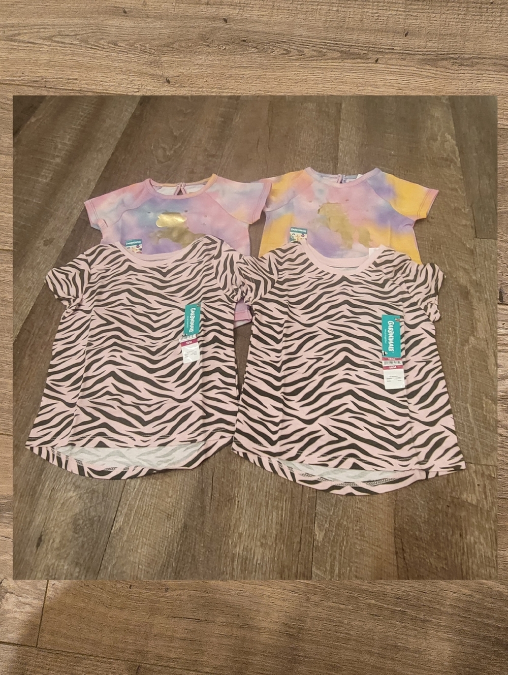 NWT Twin Baby Girls 4pc Bundle Twin Zebra & Unicorn Sets Size 18M